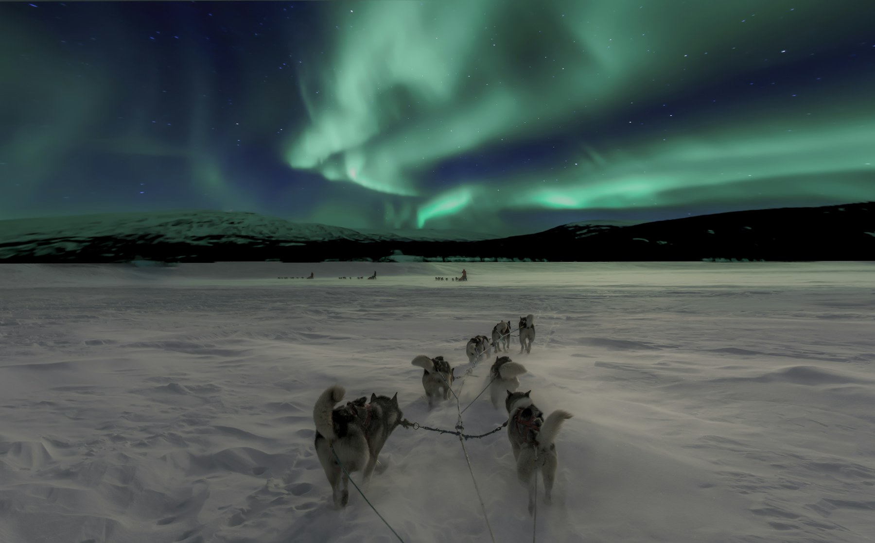 Night sledding