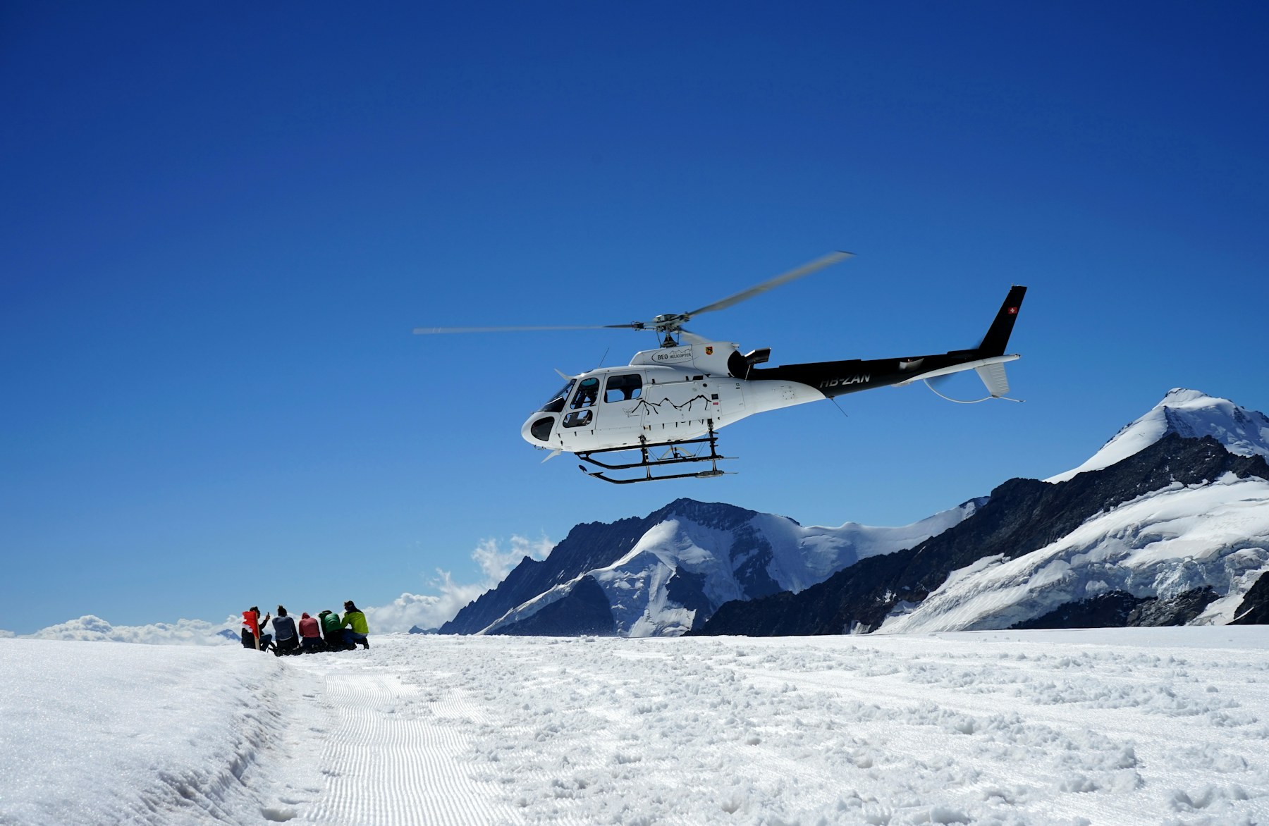 4,200 metres, by helicopter