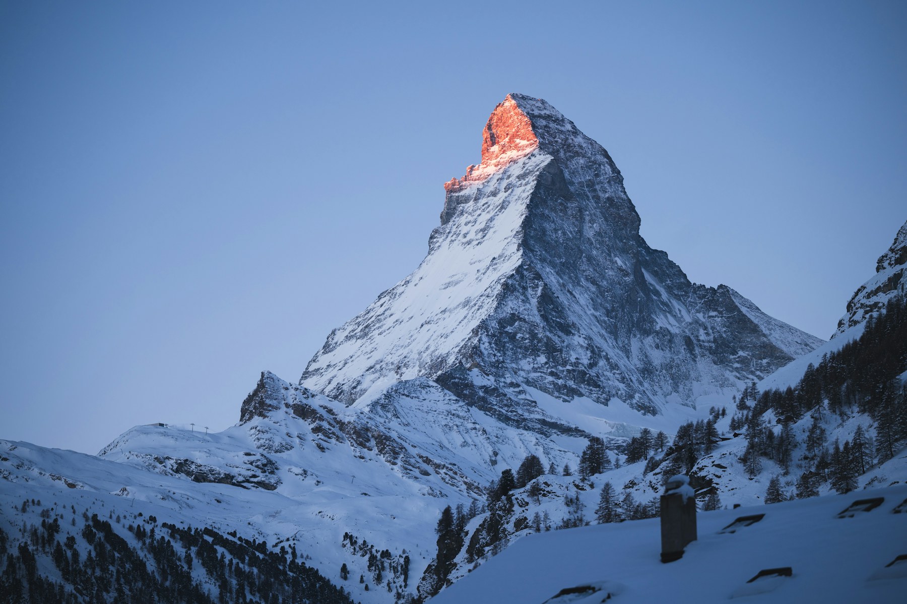 The Matterhorn in winter