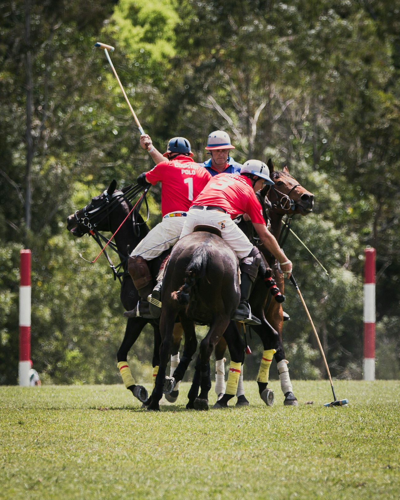Players in a ride-off