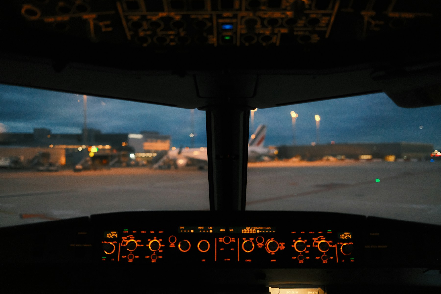 Cockpit at night