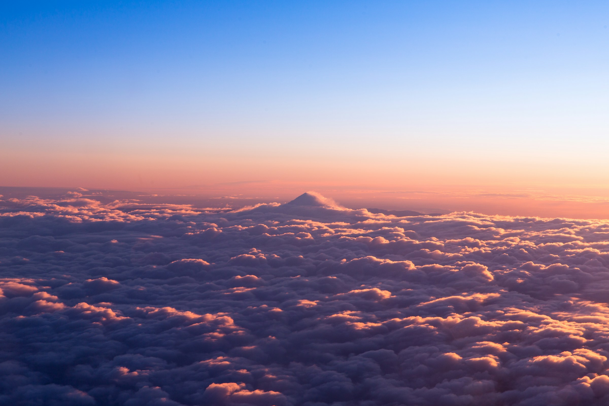 Above the clouds at dawn