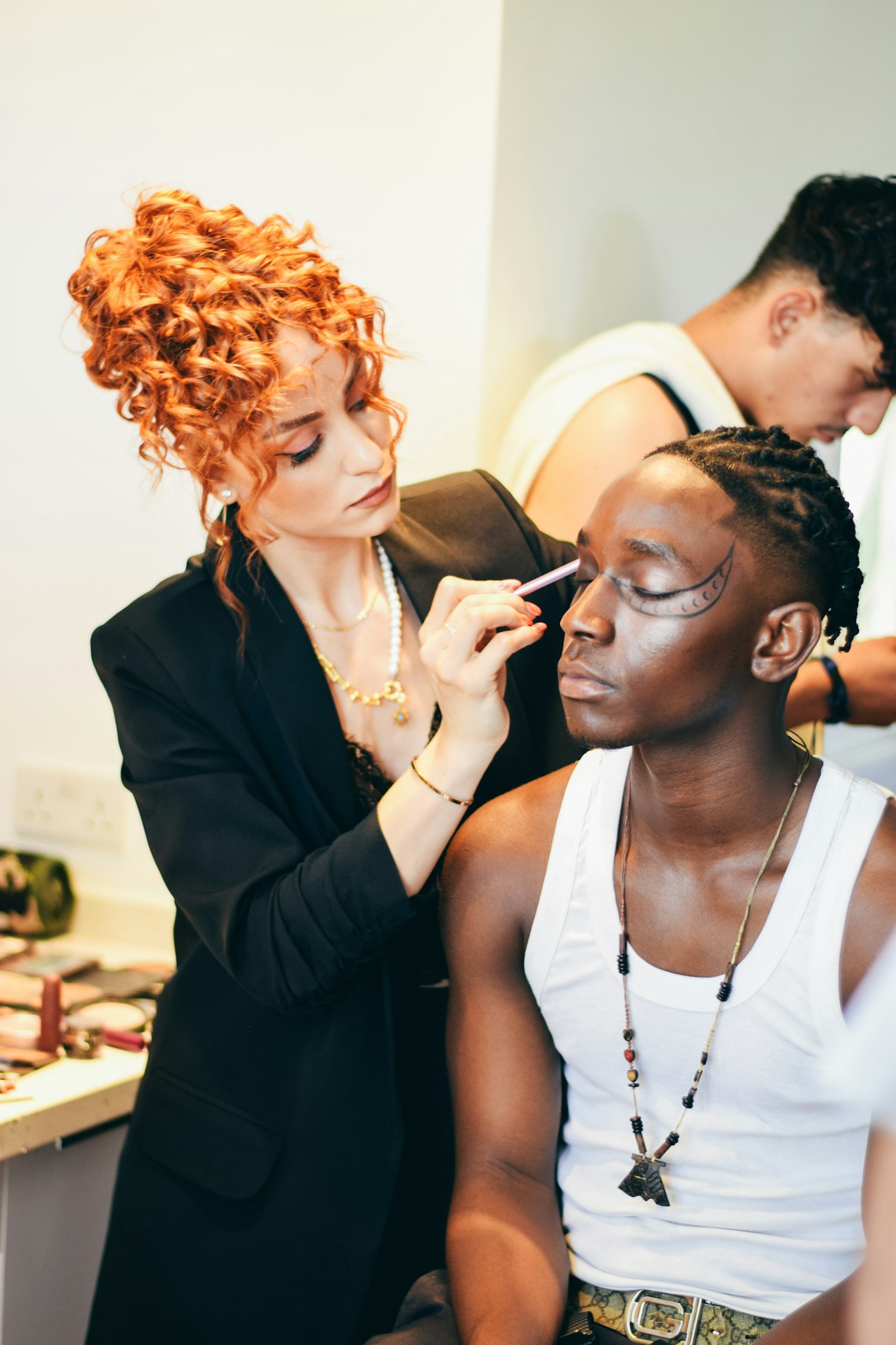 Backstage before the show
