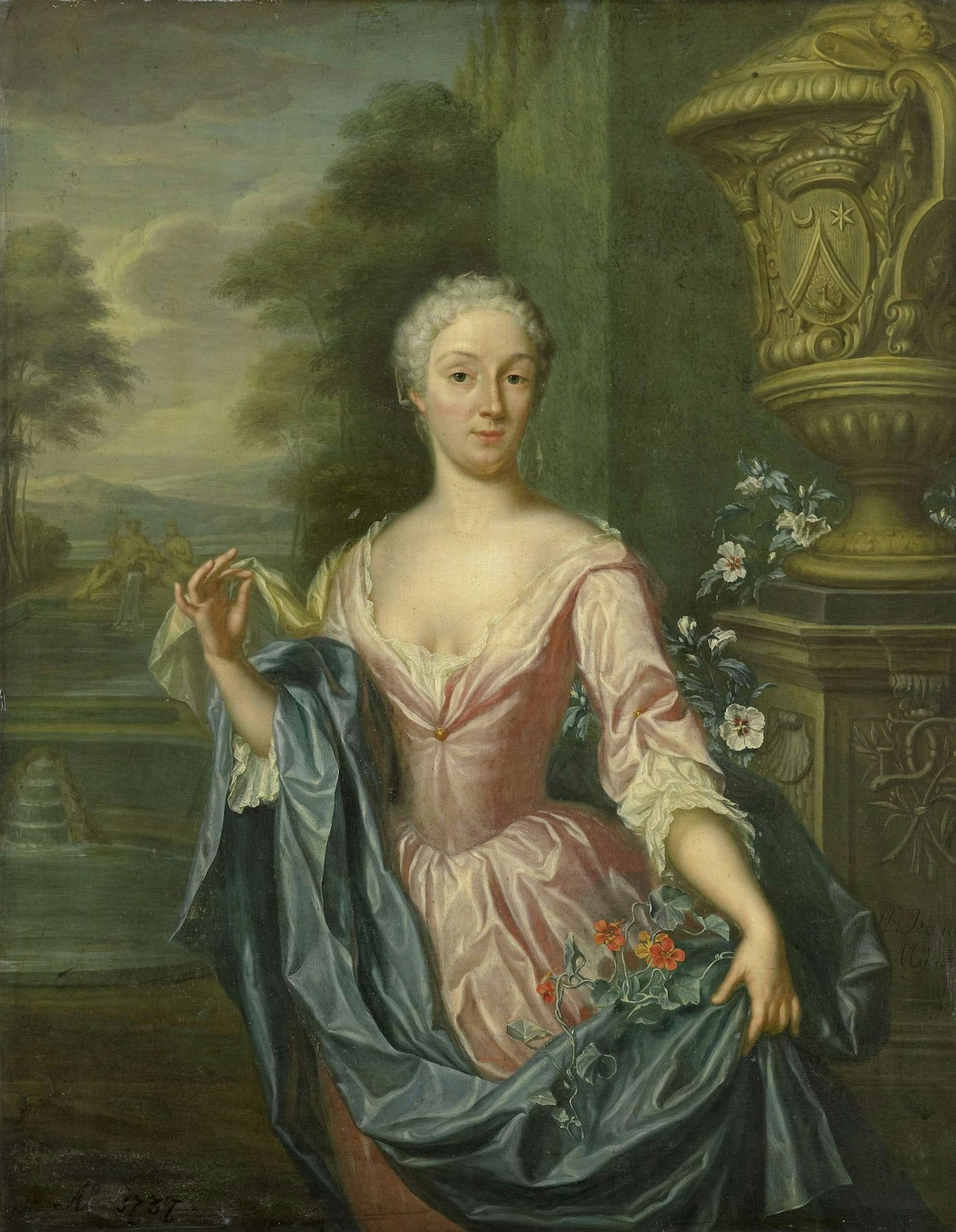 Portrait of a lady in pink silk