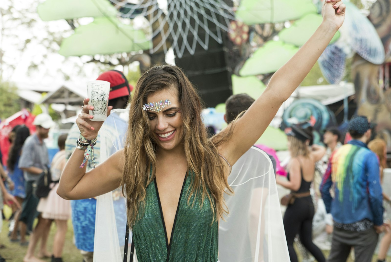 Festival-goer dancing