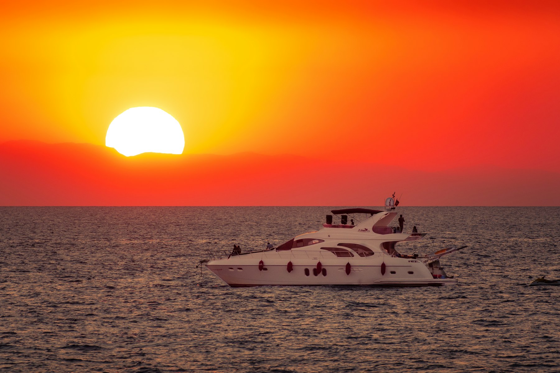 Yacht at sunset