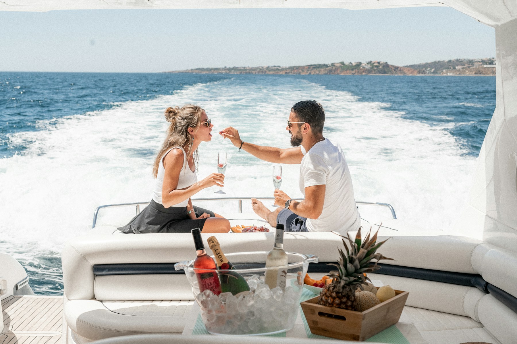 Guests on a yacht