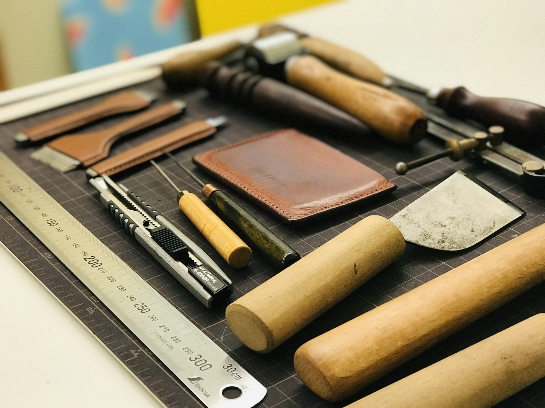 Leather tools on the bench