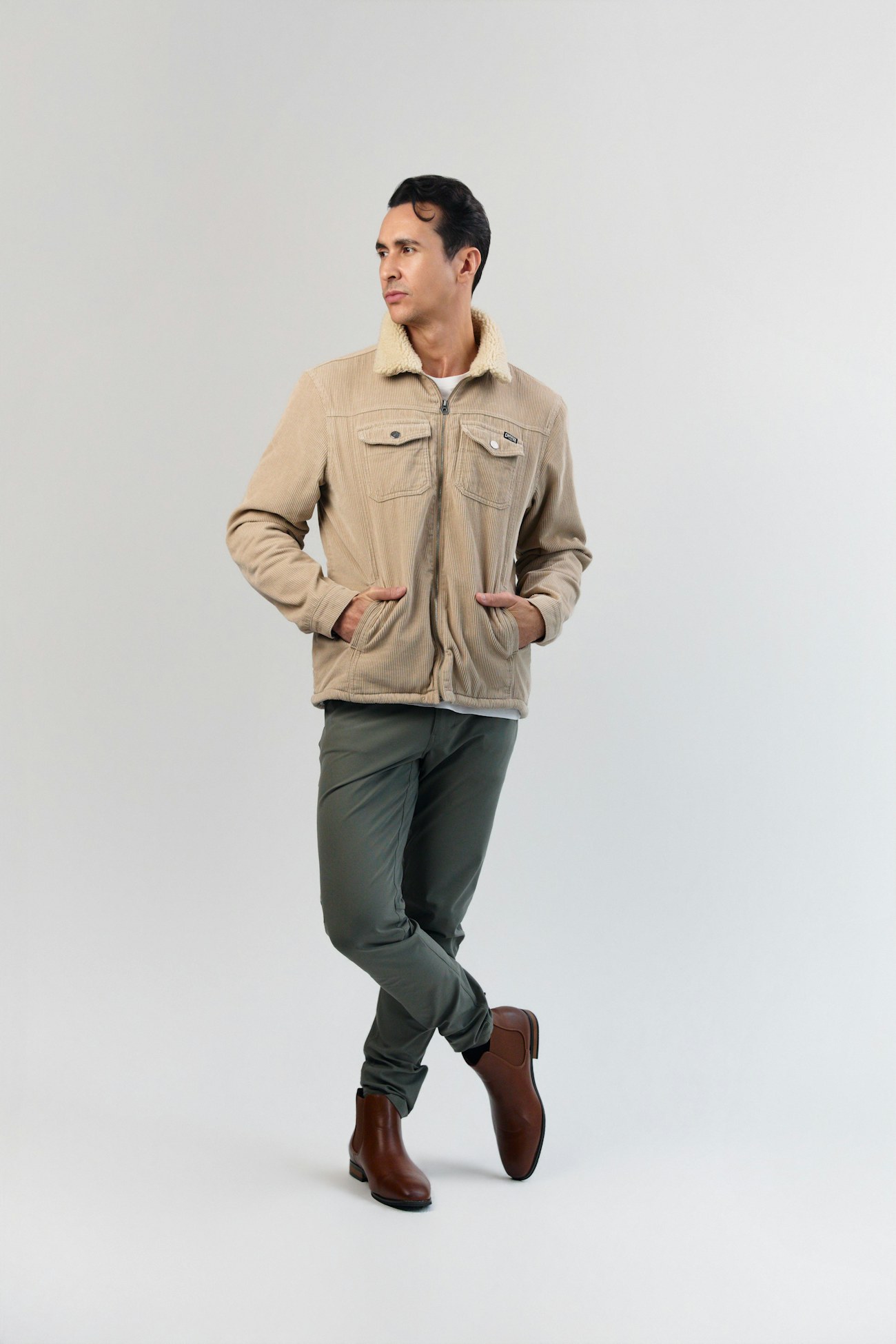 Sand suede blouson