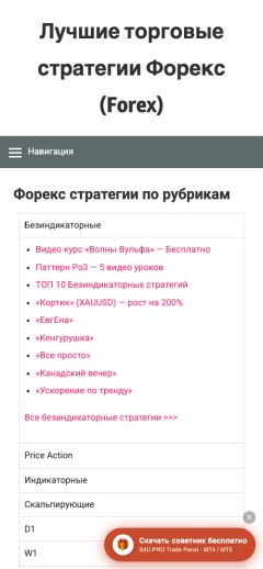 Тот же сайт на телефоне