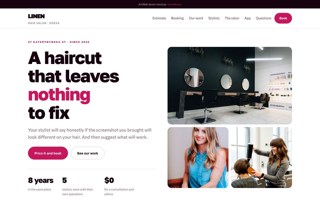 LINEN — Landing page