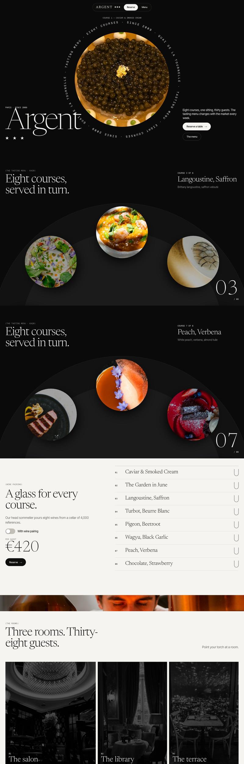 ARGENT — A three-star restaurant · 13 pages