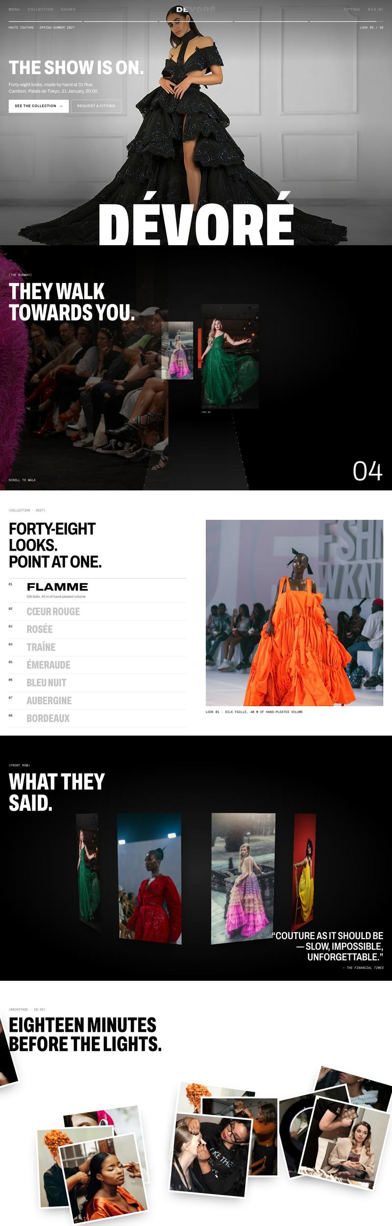 DÉVORÉ — A haute couture house · 22 pages