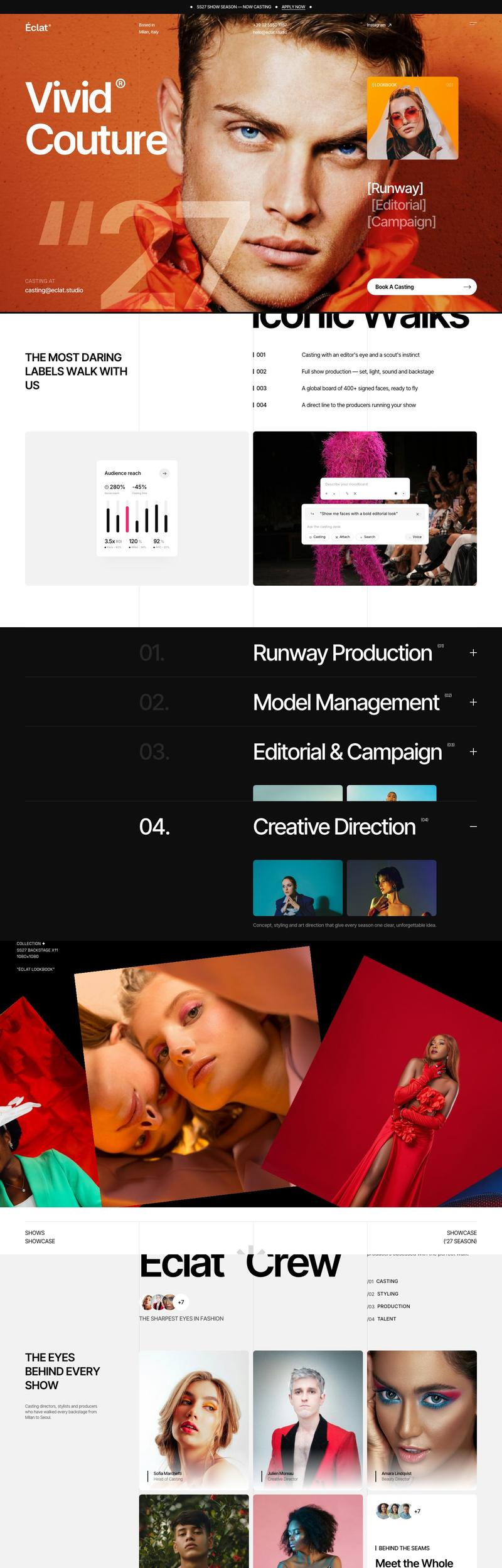 Éclat — A fashion show production house · 38 pages