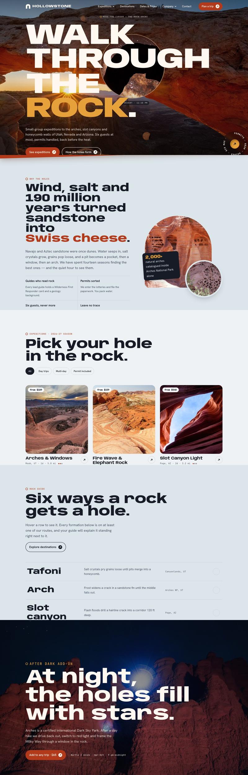 HOLLOWSTONE — US arch tours · 24 pages