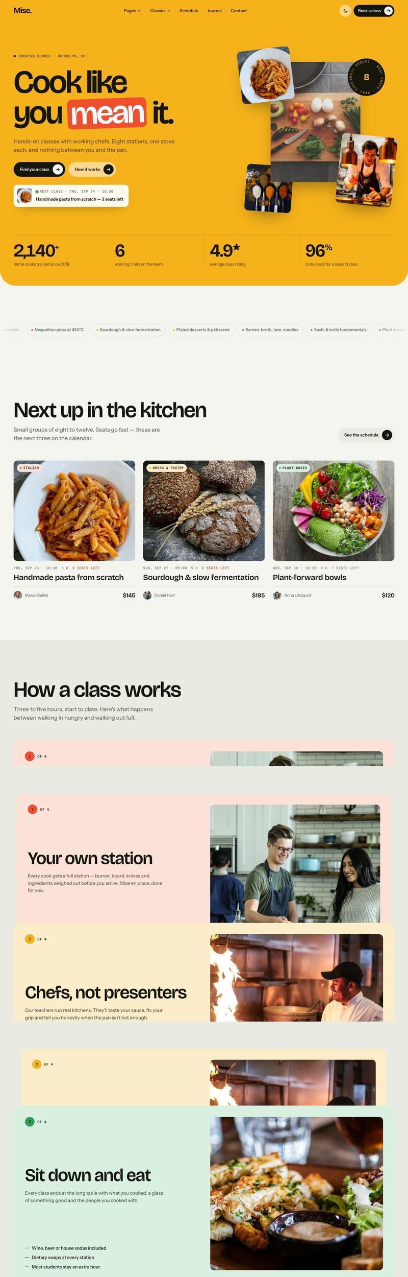 Mise — Cooking school · 11 pages