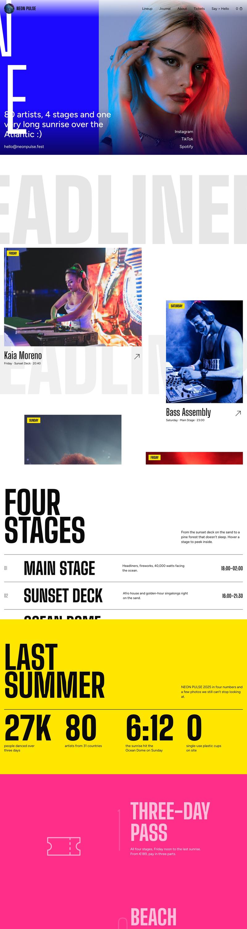 NEON PULSE — Music festival · 7 pages