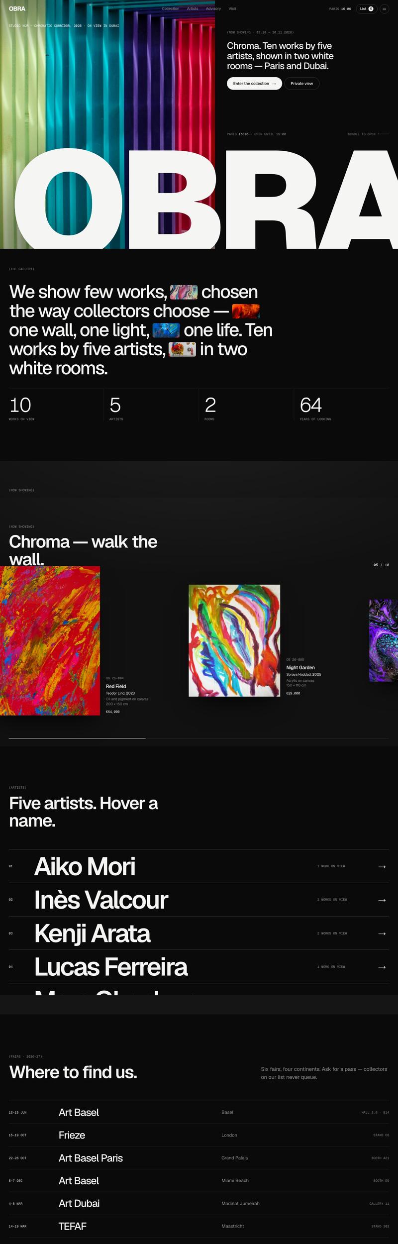 OBRA — A contemporary art gallery · 15 pages