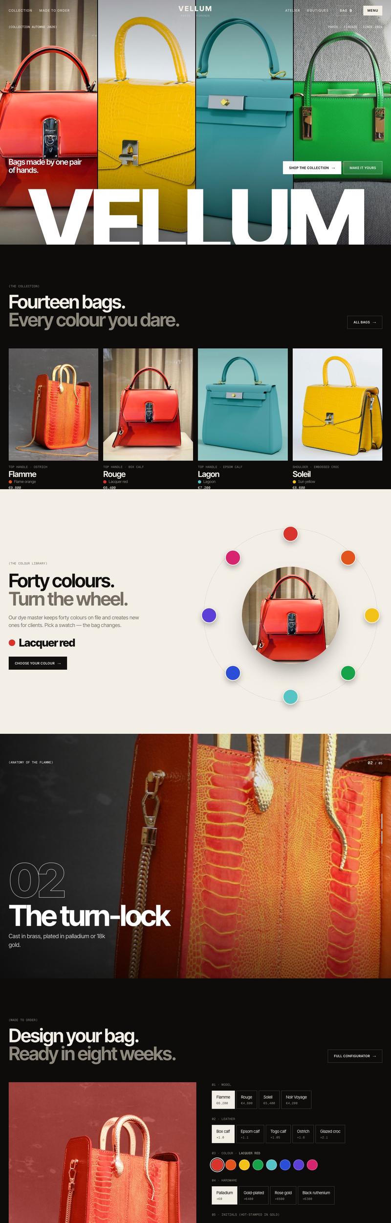 VELLUM — Hand-stitched leather goods · 31 pages