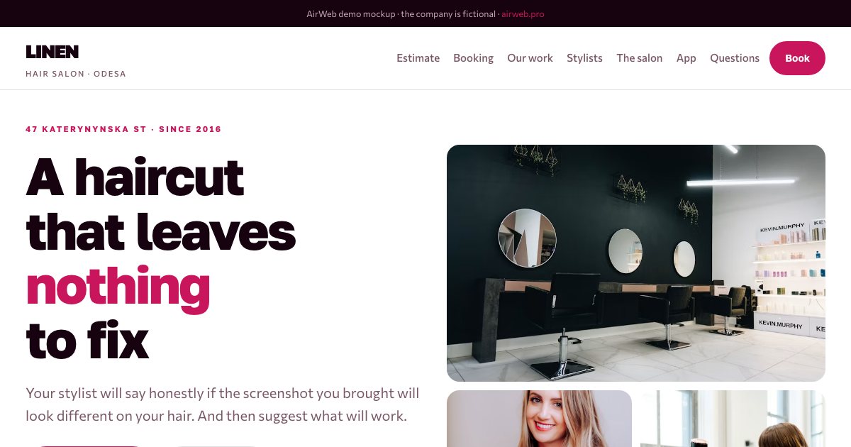 LINEN — first screen of the mockup
